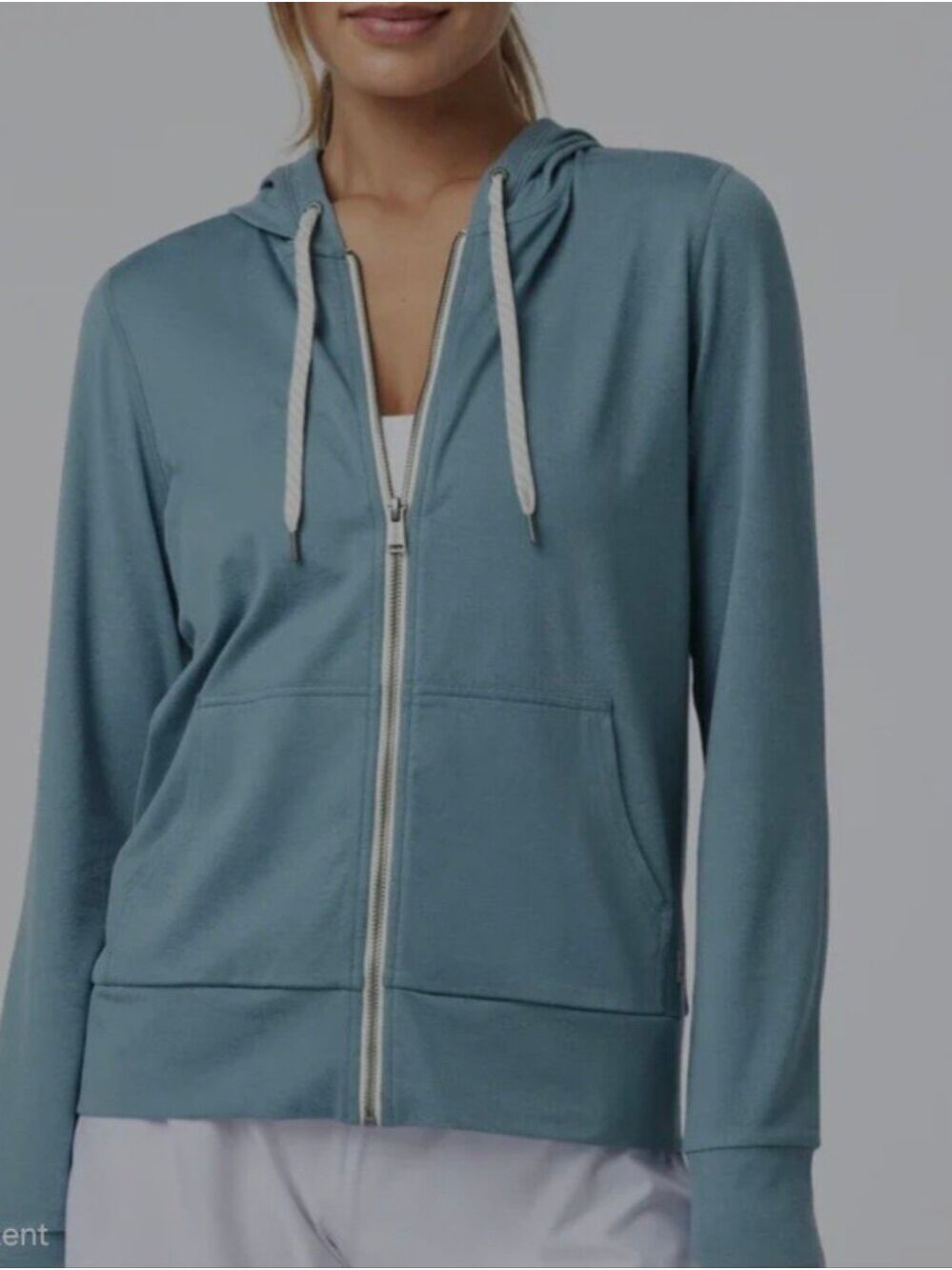 Vuori Women's Halo 2.0 Performance Hoodie, Heathered Blue, Size Medium - Picture 8 of 8